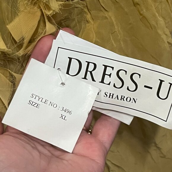 Dress U By Sharon Ruffled Button Top Shirt Color: Mustard Size: XL 1990s NWT - Picture 5 of 9